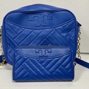 Tory Burch Alexa Stitch Camera Bag Blue